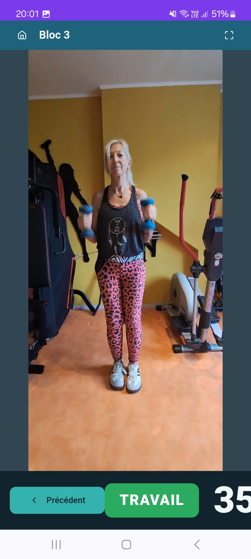 Capture d'écran de l'application CoachingSyl : programme de musculation avec vidéo