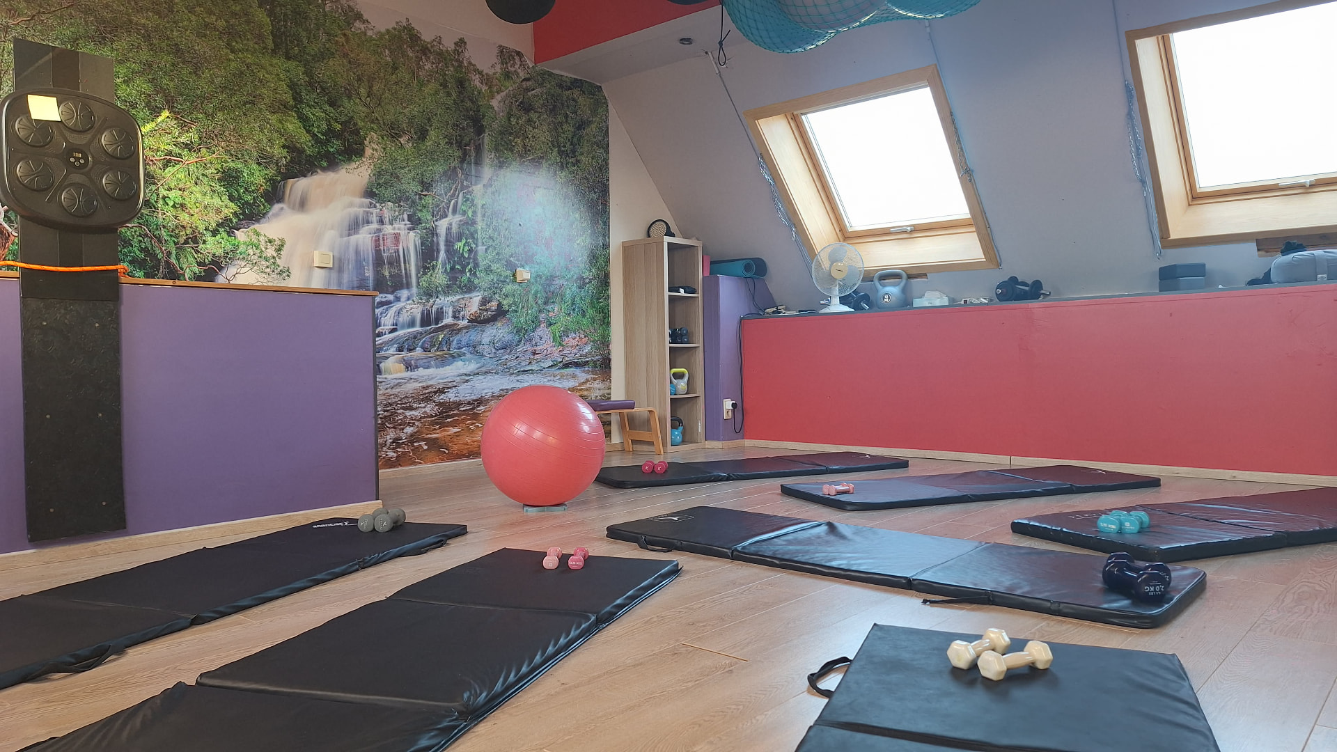 Salle de cours CoachingSyl à Bas-Oha, aménagée pour les cours collectifs